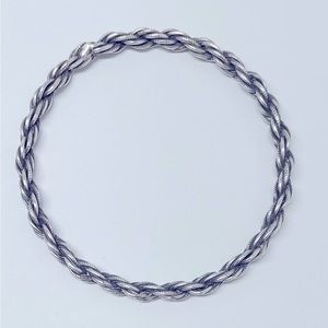 Silver rope bracelet- approximately 9 1/2 inch/4.5 mm thick. 19 grams